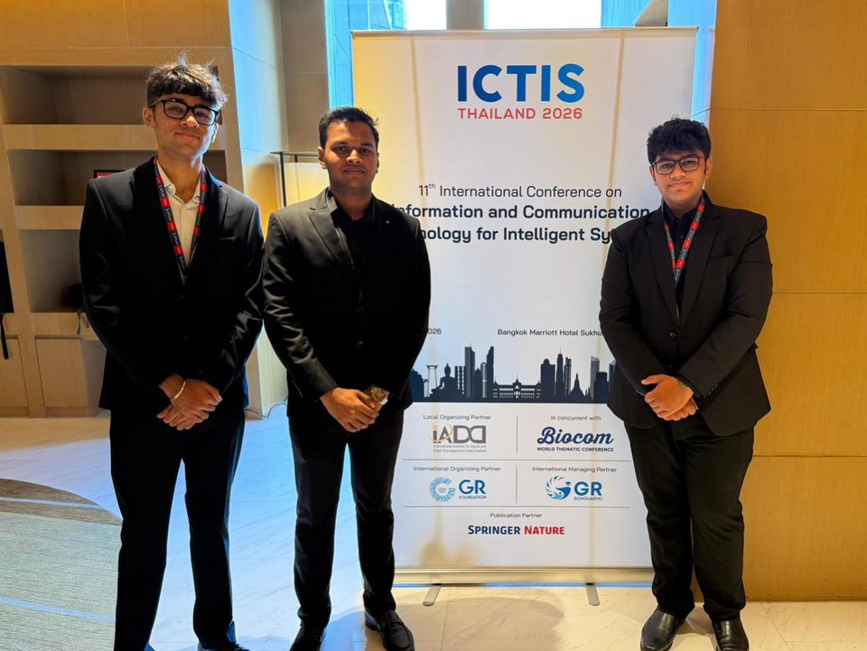 Photo by ATLAS SkillTech University on April 18, 2026. May be an image of one or more people, people standing, suit, office and text.