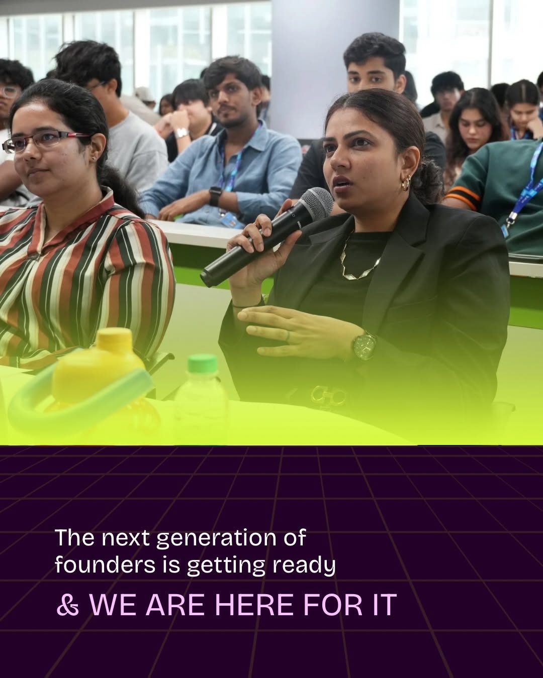 Photo shared by Noya BeautyWorks on April 20, 2026 tagging @atlas_isme, @krutikharod, @sarvangi.shah, @atlasskilltechuniversity, and @indu.shahani. May be an image of one or more people, magazine, poster, office and text that says 'ao The next generation of founders is getting ready & WE ARE HERE FOR &WEAREHEREFOR IT IT'.