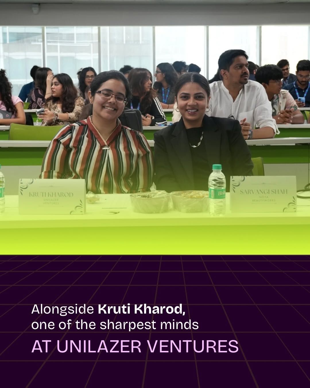 Photo by Noya BeautyWorks on April 20, 2026. May be an image of one or more people, poster, magazine and text that says 'KRUTERHIAROD RHAROD KRL n VEOTUDOS ប្រ SARVINGISHNI SARV SARVANGISHNHI BEAUTOWOLES Alongside Kruti Kharod, one of the sharpest minds AT UNILAZER VENTURES'.